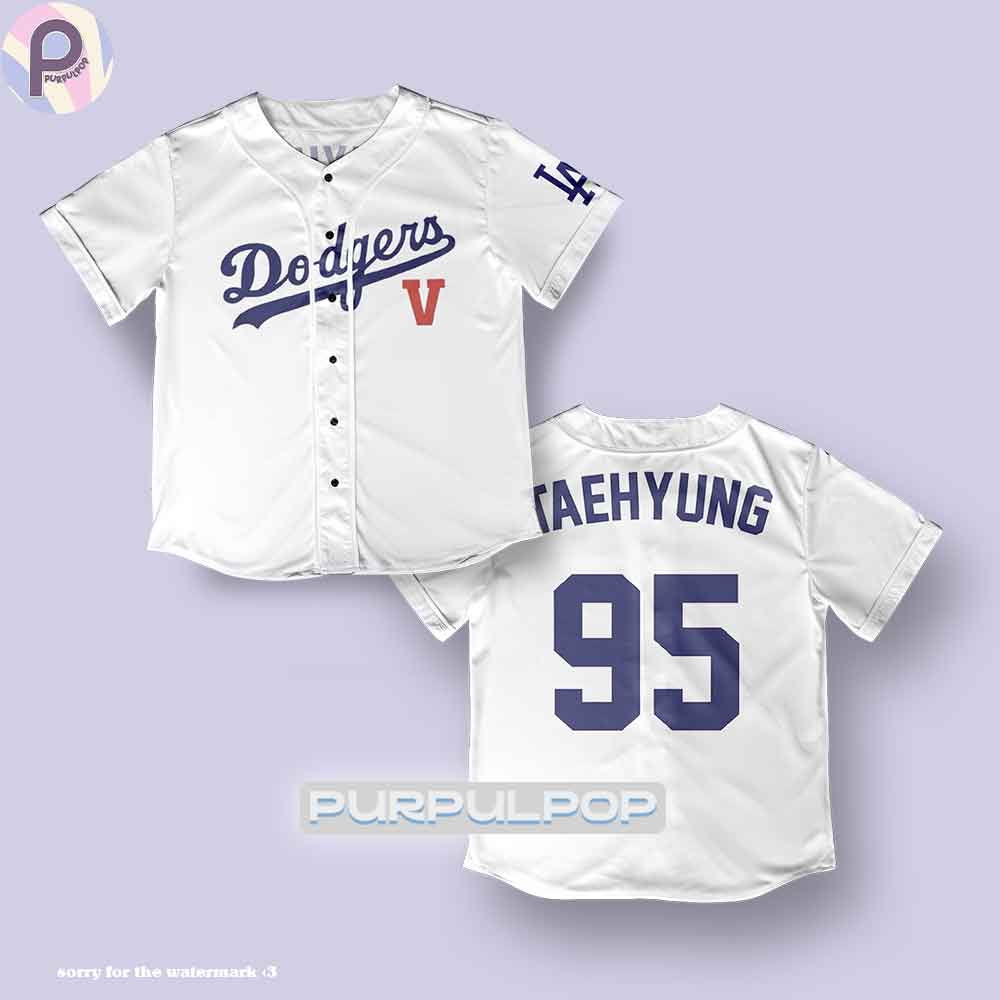 Taehyung 7 Dodgers Baseball Jersey Shirt Taehyung 7 Dodgers Baseball Jersey Shirt