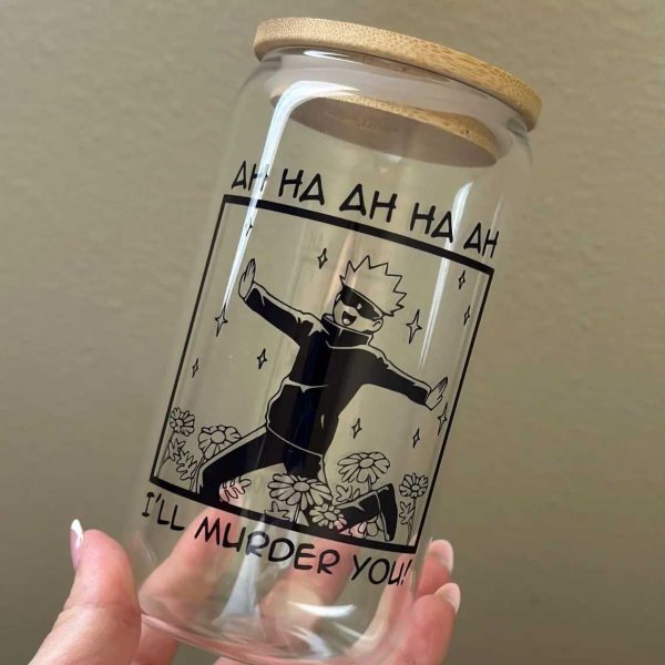 Ah Ha Ha Gojo Jujutsu Kaisen Glass Can