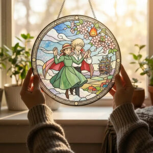 Howl Moving Castle Ghibli Glass Suncatcher