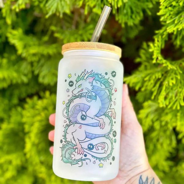 Haku Dragon Spirited Away Ghibli Glass Can