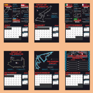F1 Formula 1 Race 2026 Wall Calendar