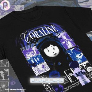 Coraline Horror Movies Button Eyes Shirt