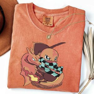 Fire Breathing Hashira Demon Slayer x Charmander Pokemom Shirt