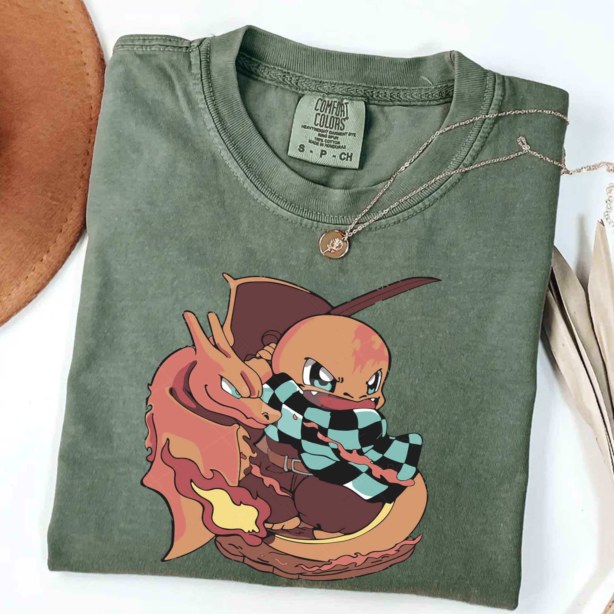 Fire Breathing Hashira Demon Slayer x Charmander Pokemom Shirt Fire Breathing Hashira Demon Slayer x Charmander Pokemom Shirt