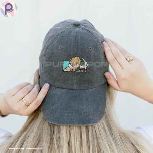 Bakugo Fight MHA Embroidered Washed Hat