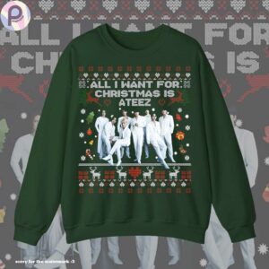 Ateez Kpop All I Want for Christmas Shirt