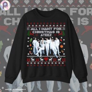 Ateez Kpop All I Want for Christmas Shirt