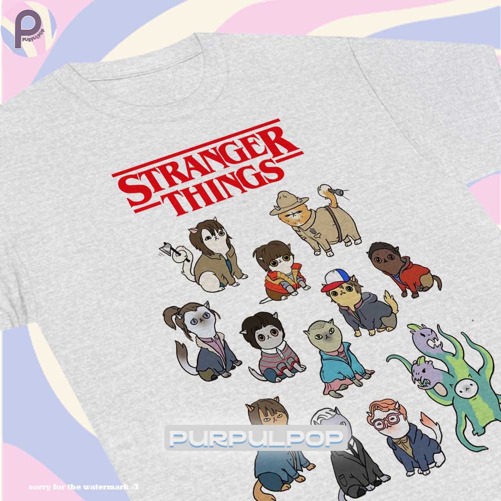 Stranger Things Cat Version Cute Chibi Shirt Stranger Things Cat Version Cute Chibi Shirt