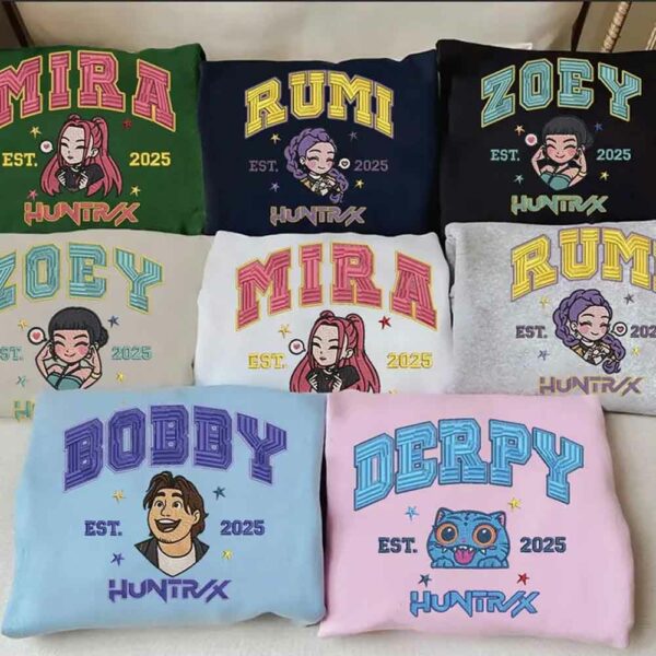 Kpop Demon Hunters Huntrix Saja Boys Embroidered Shirt
