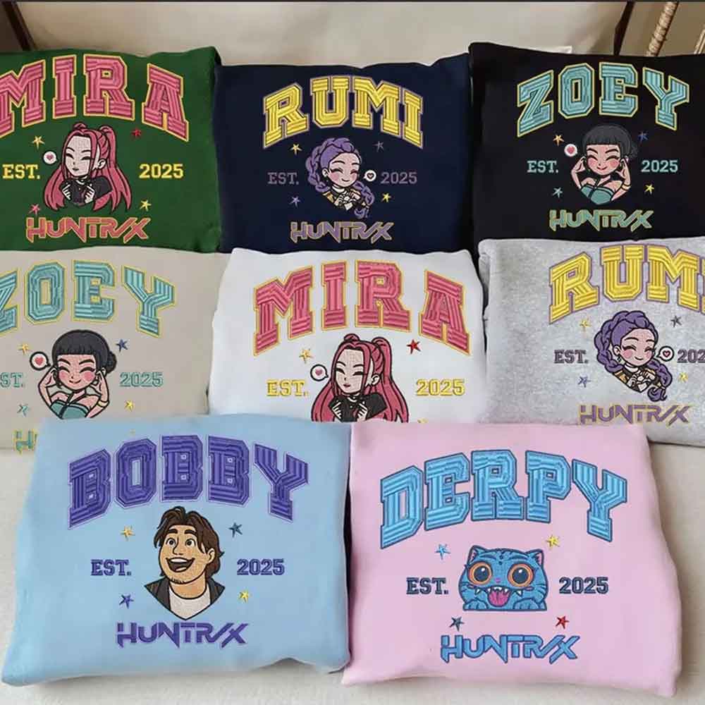 Kpop Demon Hunters Huntrix Saja Boys Embroidered Shirt Kpop Demon Hunters Huntrix Saja Boys Embroidered Shirt