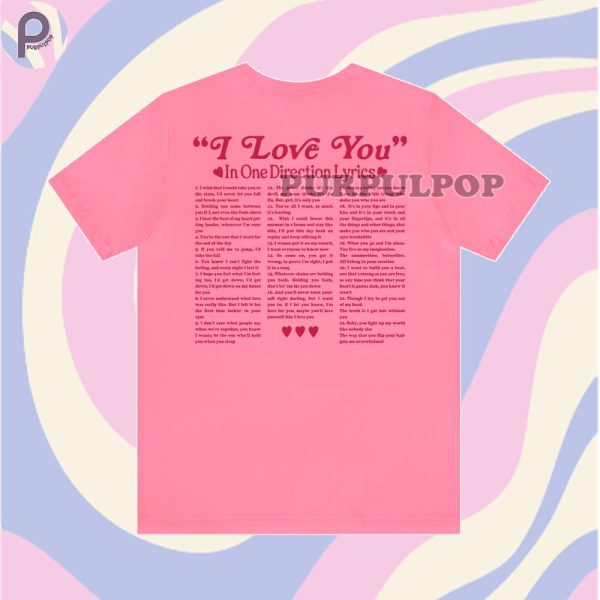 I Love You In One Direction Lyrics Shirt