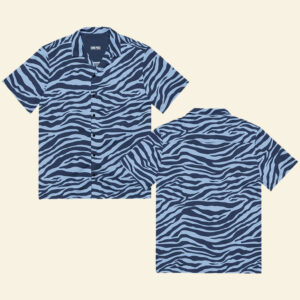 One Piece Zebra Button Up Hawaiian Shirt