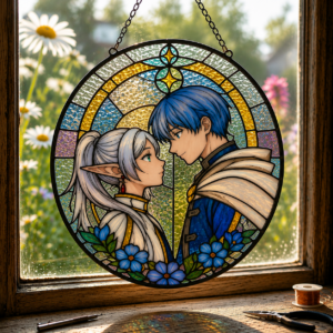 Frieren Himmel Anime Stained Glass Suncatcher
