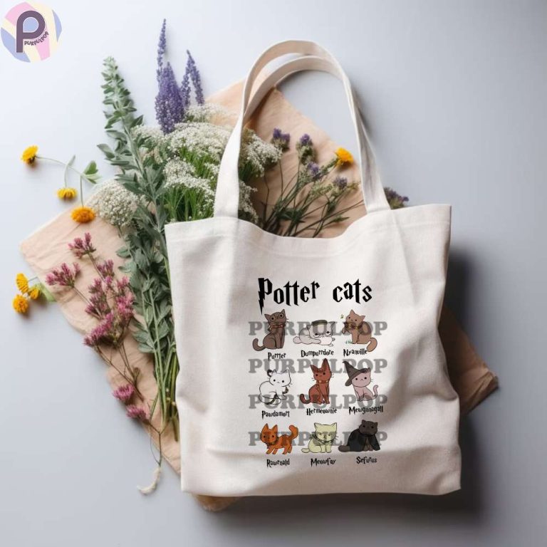 Harry Potter Cats Tote Bag Purpul Pop