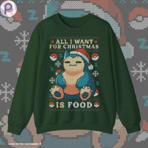 Snorlax All I Want for Christmas Ugly Sweatshirt