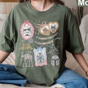 Comfort Colors Retro Coquette Bow Watercolor Star Wars Shirt