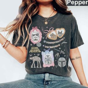 Comfort Colors Retro Coquette Bow Watercolor Star Wars Shirt