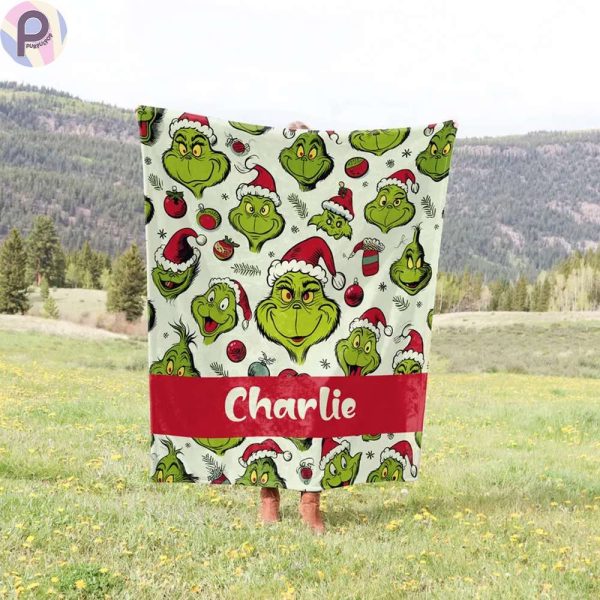 Custom Name Grinch Blanket