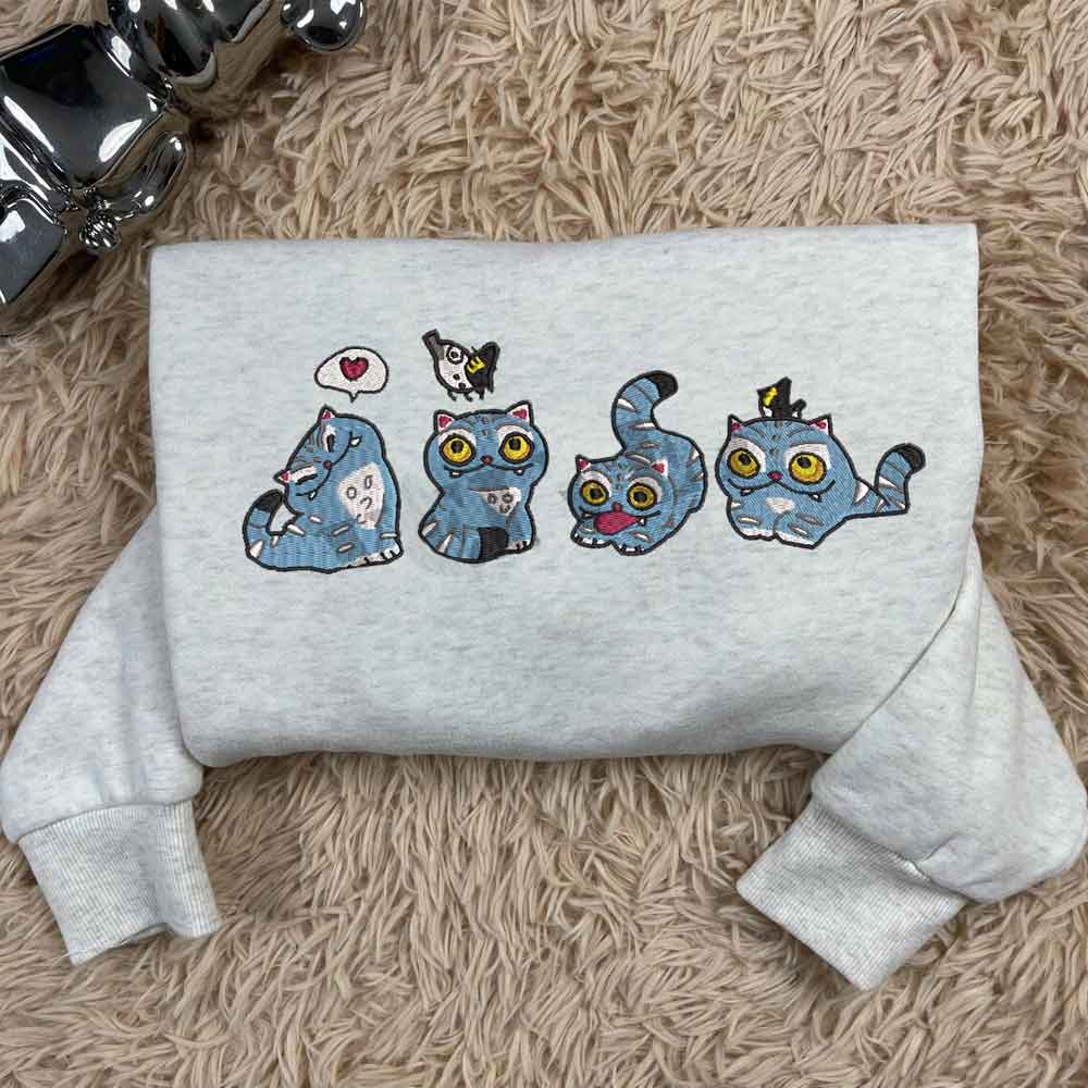 Derpy Tiger Kpop Demon Hunters Embroidered Shirt Derpy Tiger Kpop Demon Hunters Embroidered Shirt