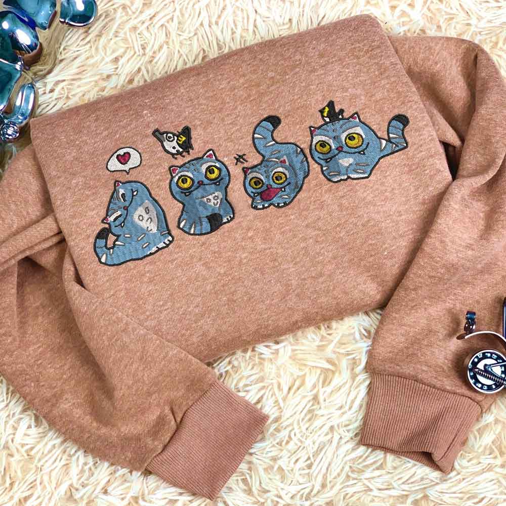 Derpy Tiger Kpop Demon Hunters Embroidered Shirt Derpy Tiger Kpop Demon Hunters Embroidered Shirt