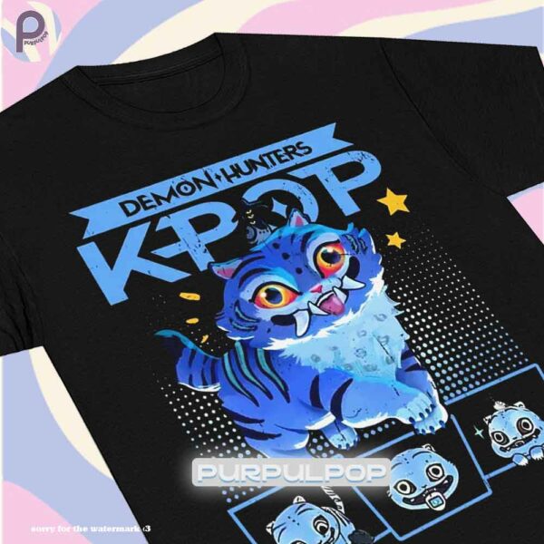 Derpy Blue Tiger and Bird Kpop Demon Hunters Shirt