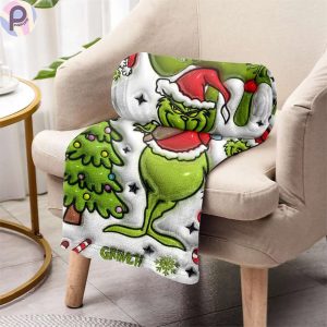 Custom Name Grinch Xmas Blanket