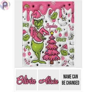 Custom Name Grinch Blanket