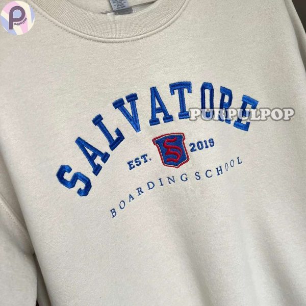 Salvatore Vampire Diaries Embroidered Shirt
