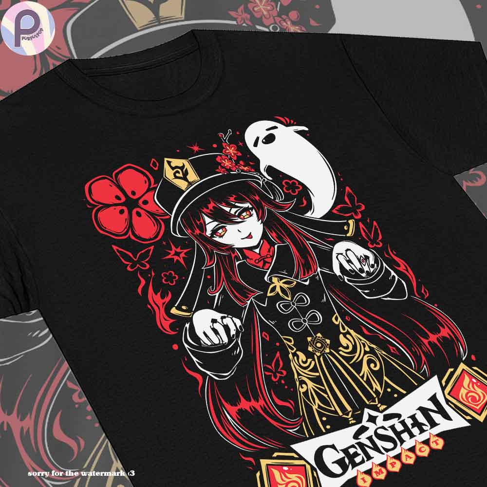 Hu Tao Genshin Impact Pyro Japan Gaming Shirt Hu Tao Genshin Impact Pyro Japan Gaming Shirt