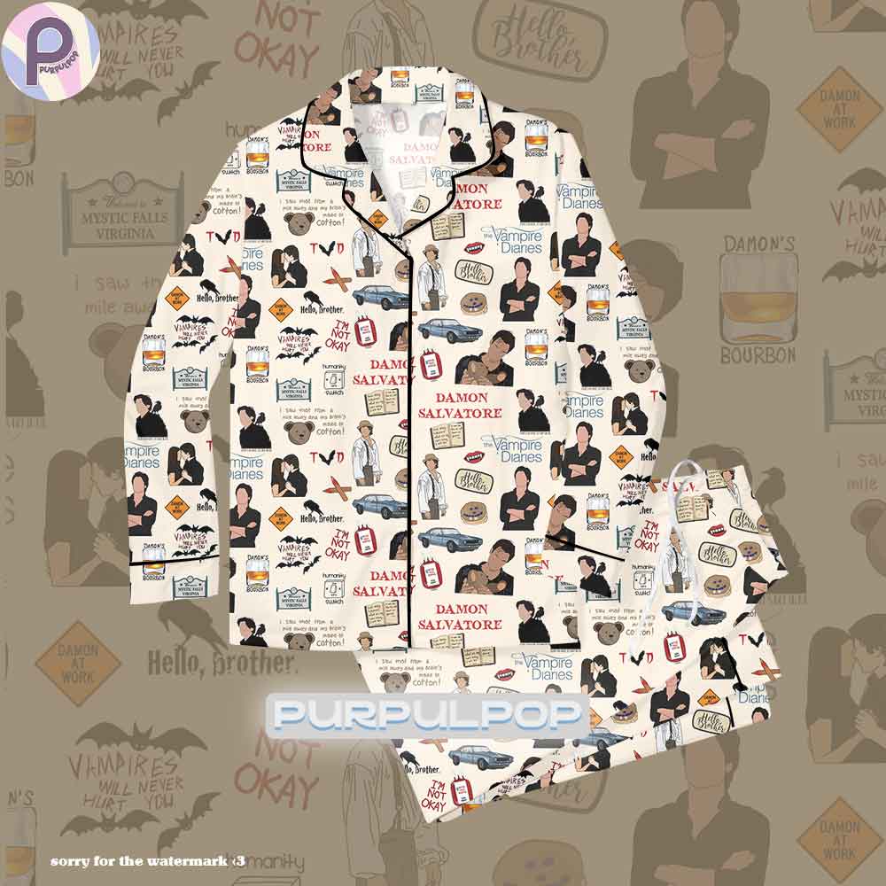 Damon Salvatore The Vampire Diaries Pajamas Set Damon Salvatore The Vampire Diaries Pajamas Set