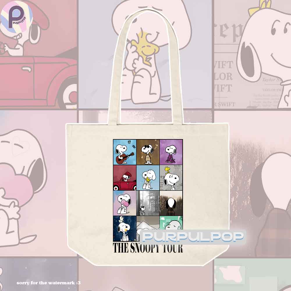 Snoopy Eras Tour TS12 Updated Tote Bag Snoopy Eras Tour TS12 Updated Tote Bag
