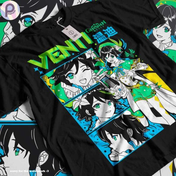 Venti Genshin Impact Anemo Japan Gaming Shirt