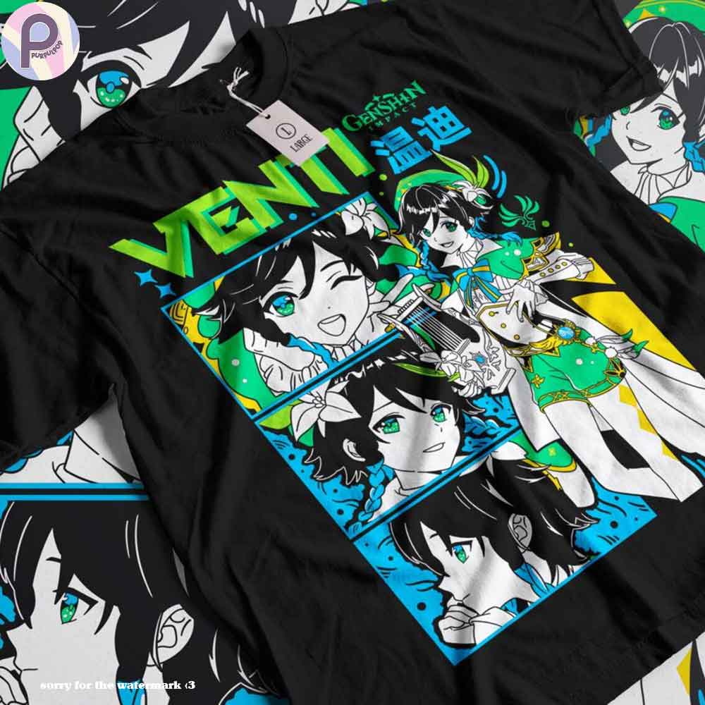 Venti Genshin Impact Anemo Japan Gaming Shirt Venti Genshin Impact Anemo Japan Gaming Shirt