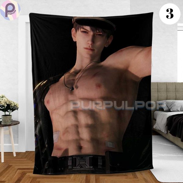 Caleb Abs Love and Deepspace Fleece Blanket