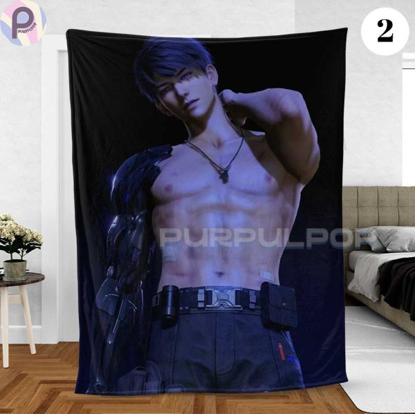 Caleb Abs Love and Deepspace Fleece Blanket