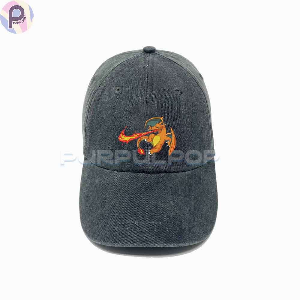 Pokemon Charizard Embroidered Washed Hat Pokemon Charizard Embroidered Washed Hat