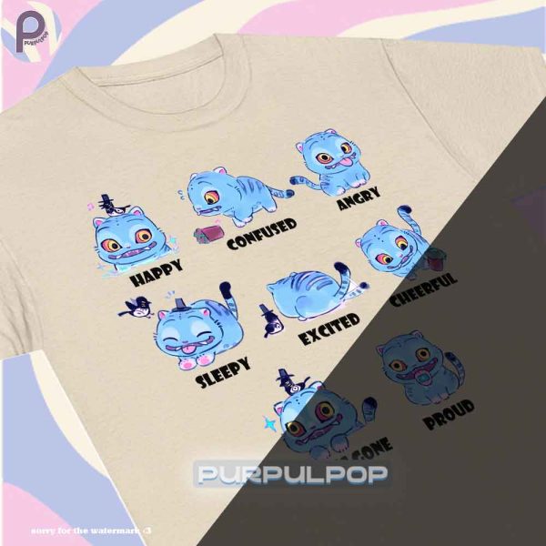 Derpy Blue Tiger Emotion Kpop Demon Hunters Shirt
