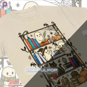 Ghost Reading Sarah J Maas Book Halloween Shirt