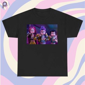Huntrix Mira Rumi Zoey Eating Noodle Kpop Demon Hunters Shirt