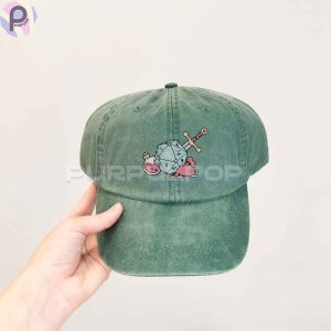 DND Dice Dungeon n Dragon Embroidered Washed Hat