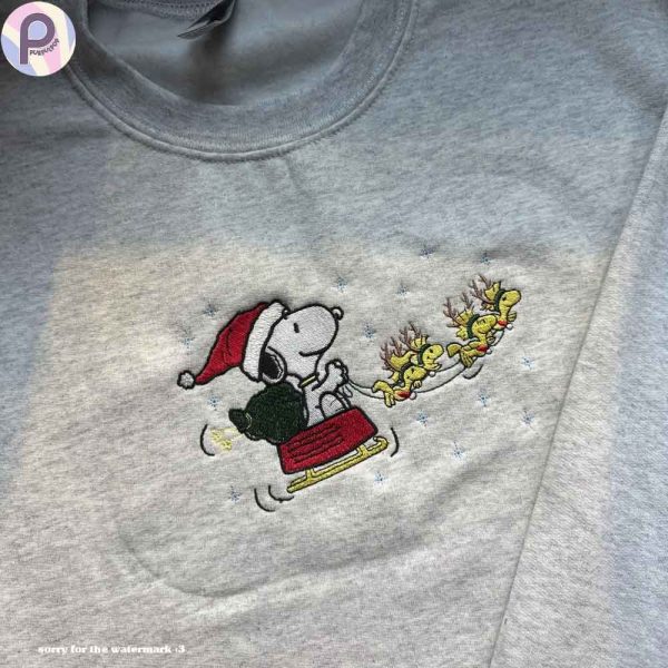 Snoopy Christmas Embroidered Shirt