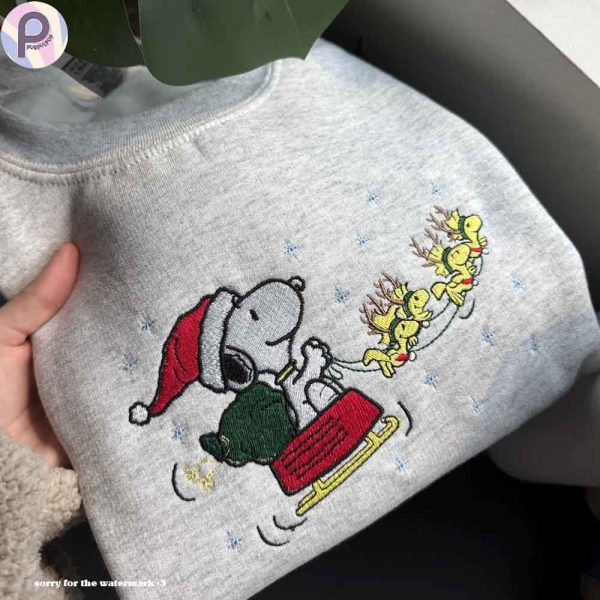 Snoopy Christmas Embroidered Shirt