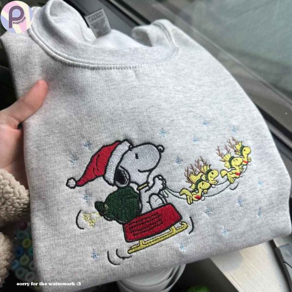 Snoopy Christmas Embroidered Shirt