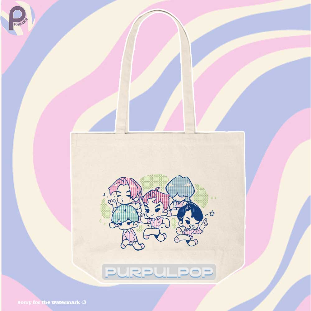 Saja Boys Chibi Kpop Demon Hunters Tote Bag Saja Boys Chibi Kpop Demon Hunters Tote Bag