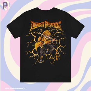 Demon Slayer Zenitsu Thunder Breathing Kitmesu no Yaiba Shirt