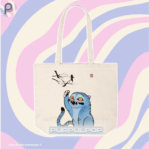 Derpy Tiger and Bird Kpop Demon Hunters Tote Bag
