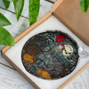 IT Mad Clown Halloween Glass Suncatcher