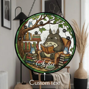 Totoro Ghibli Stained Glass Suncatcher