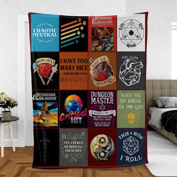 Dungeon and Dragon DnD Blanket