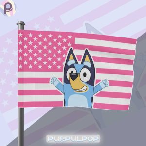 Bluey Cartoon Movie 4th of July Flag